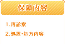 保障内容 1.再診察 2.処置・処方内容