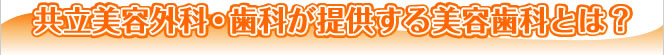 共立美容外科・歯科が提供する美容歯科とは?