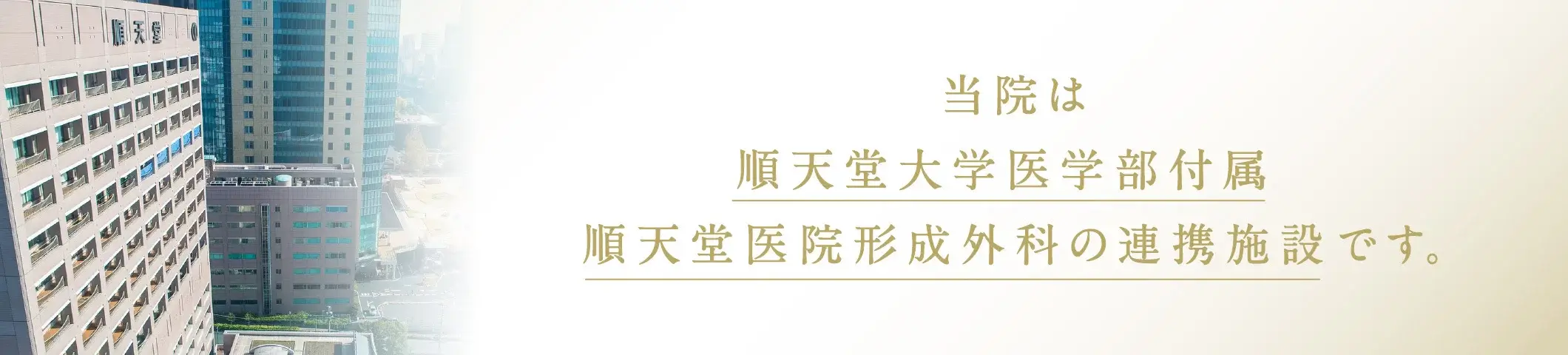 当院は順天堂大学医学部付属 順天堂医院形成外科の連携施設です。