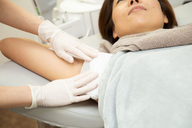 脇を冷却しているところ