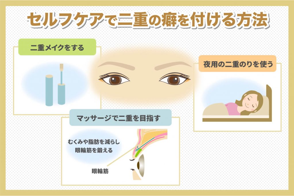 セルフケアで二重の癖を付ける方法
