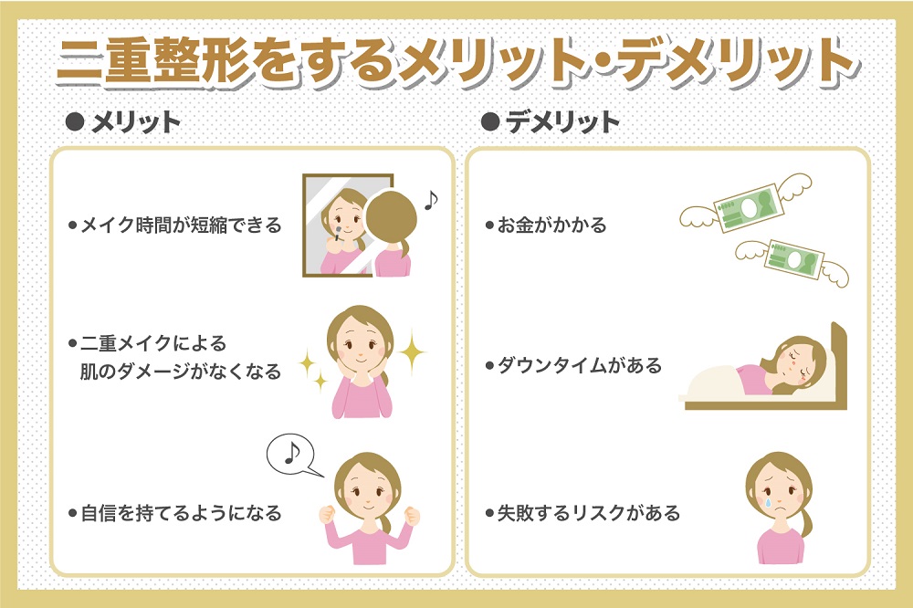 二重整形のメリットとデメリットを解説