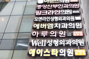 美容外科が多く入っている韓国のビル