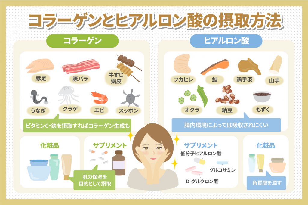 コラーゲンとヒアルロン酸の摂取方法