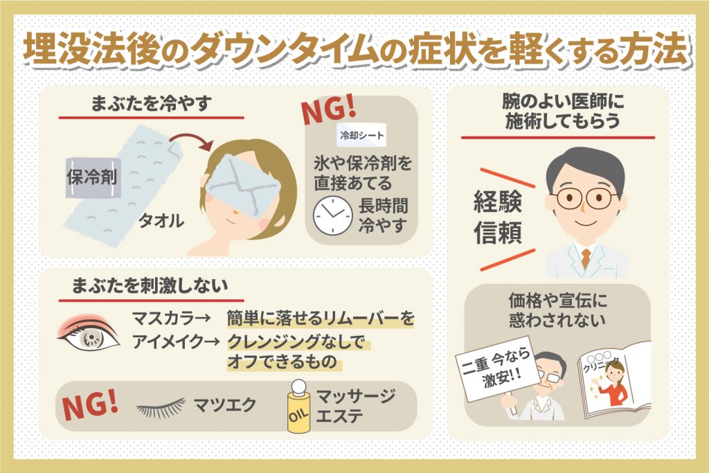 埋没法後のダウンタイムの症状を軽くする方法