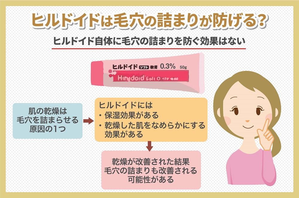 ヒルドイドは毛穴のつまりが防げる？