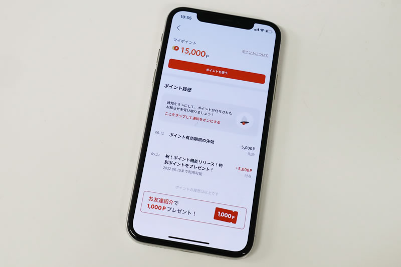 カンナムオンニのポイント利用画面