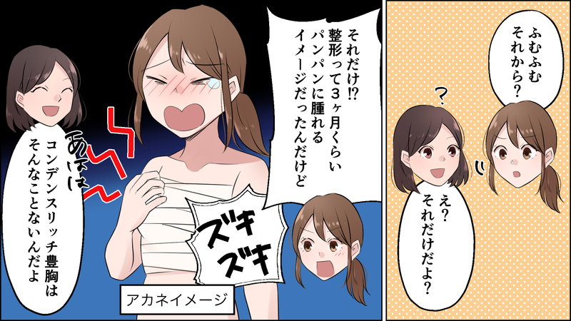 包帯で胸を締め付けているイメージ