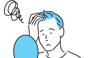 薄毛で悩んでいる人のイラスト