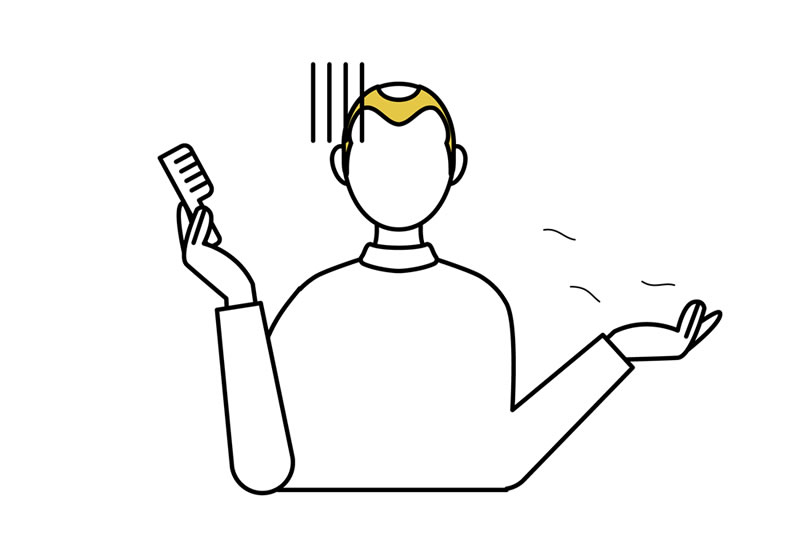 抜け毛に悩んでいる男性