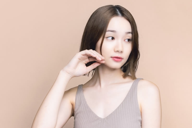 肌が綺麗な日本の女性