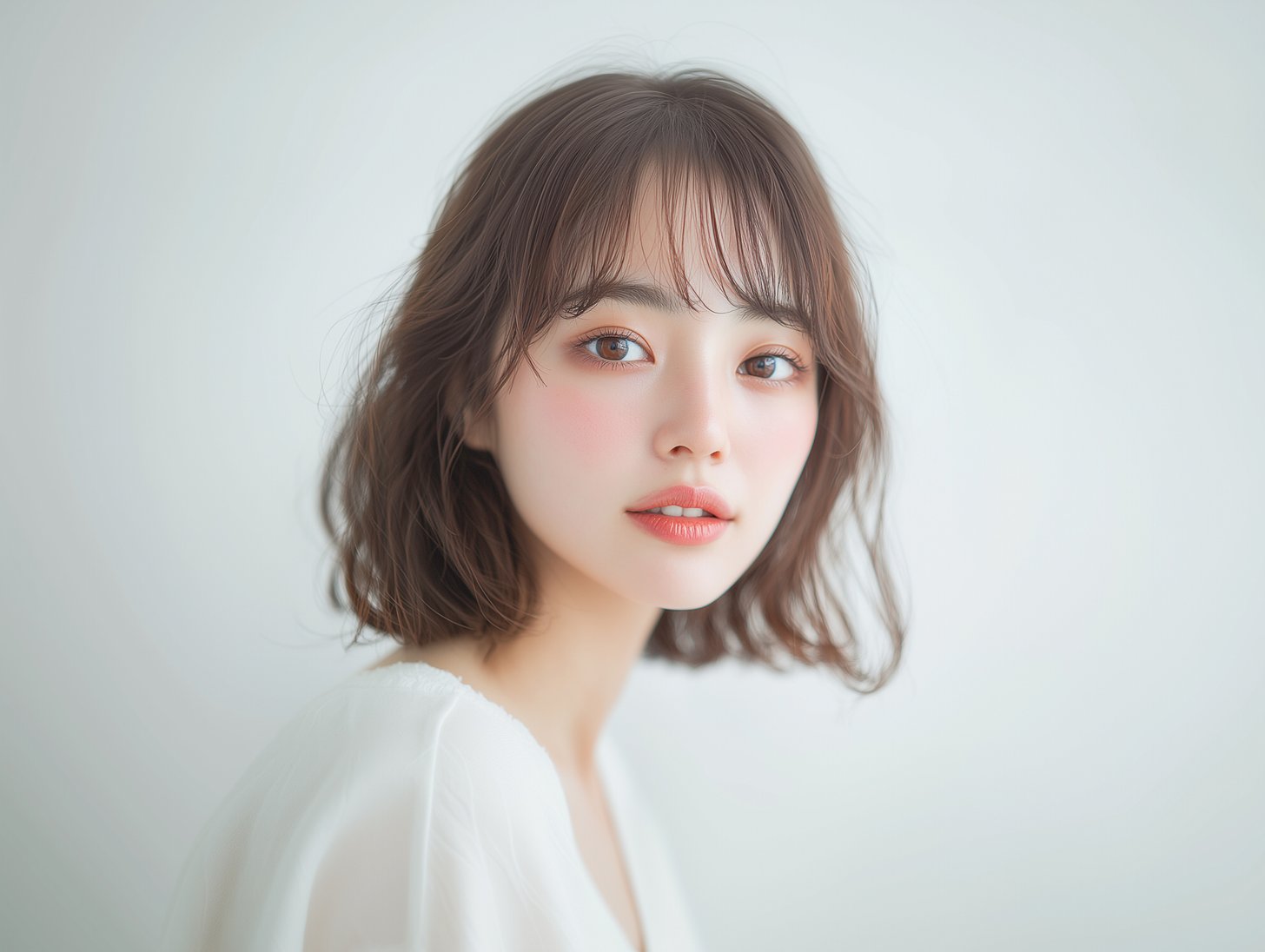 口元をゆるめて笑う女性。糸リフト後に口を動かしたときのつっぱり感のイメージ
