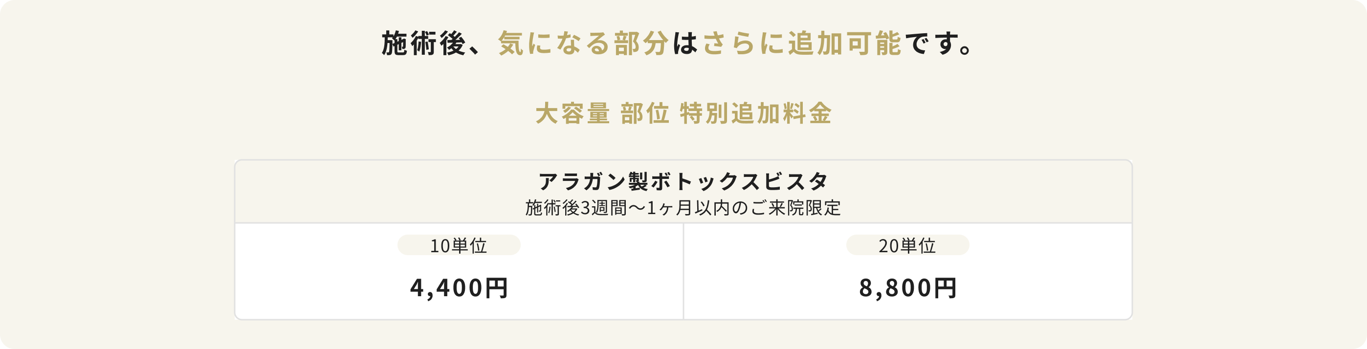 施術後、気になる部分はさらに追加可能です。